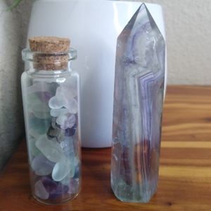 New Stunning Fluorite Tower and Wishing Bottle